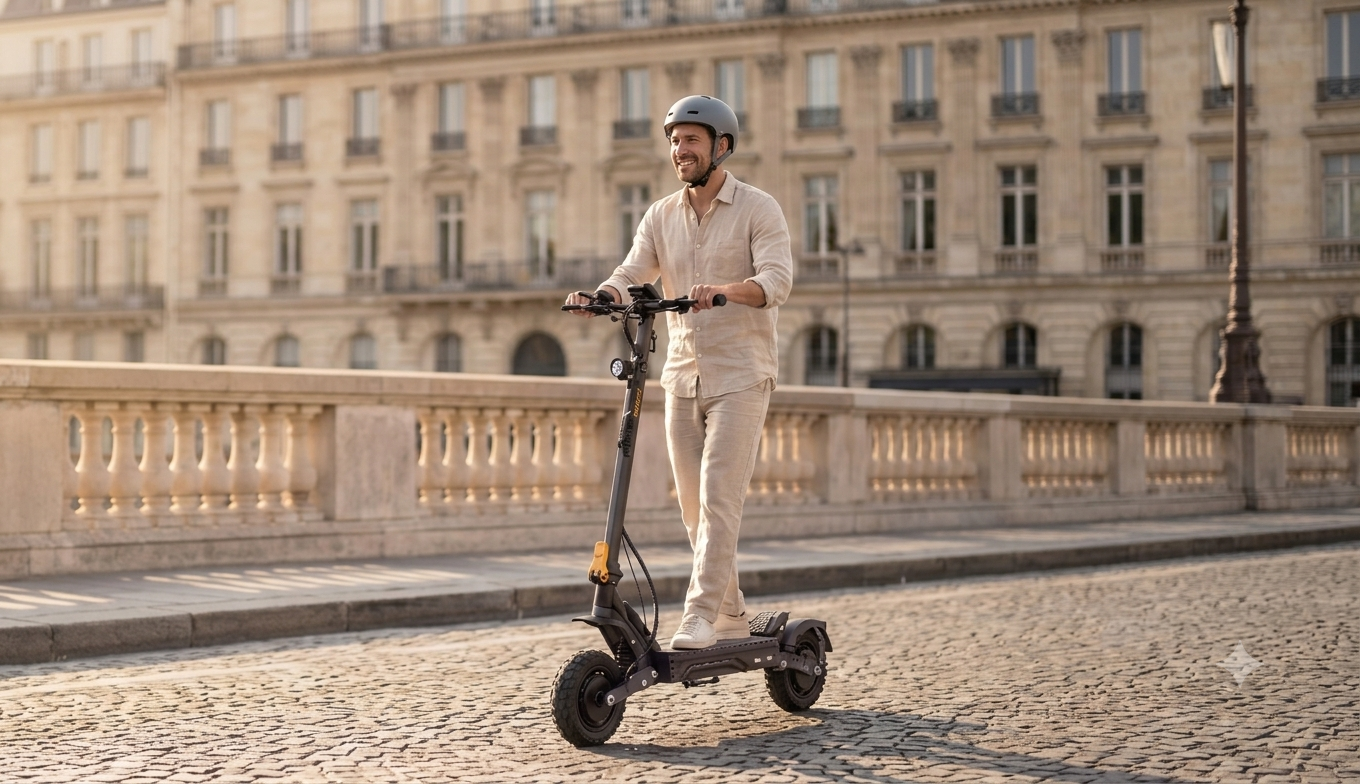 Blog banner: Le casque est-il obligatoire en trottinette électrique en France ?